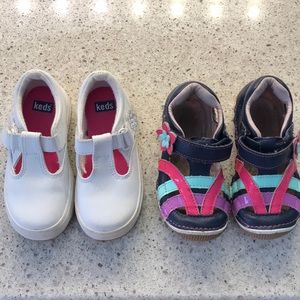 2 pairs of shoes, Stride Rite (7M) and Keds (7.5)
